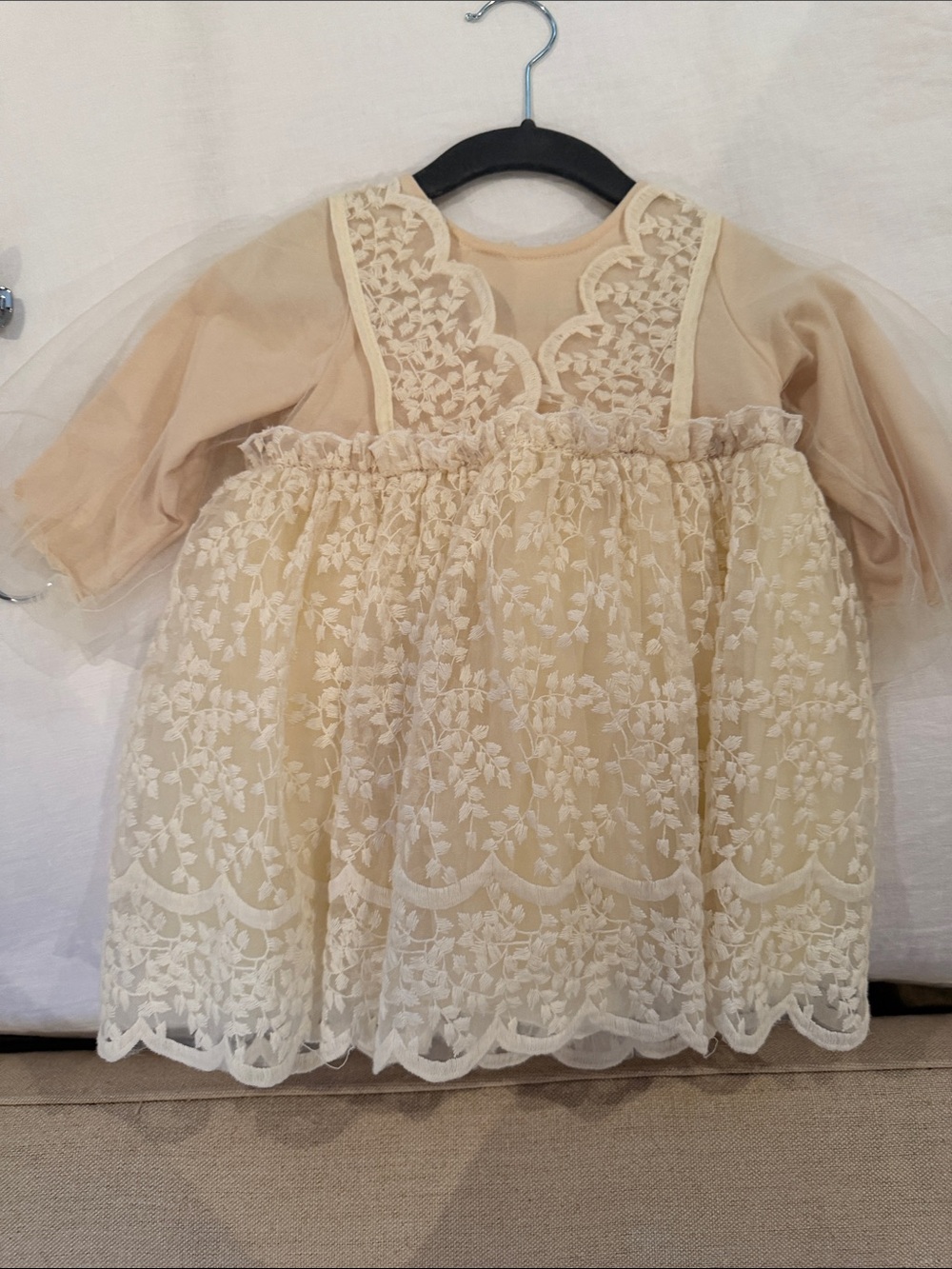 Ivory Lace Overlay Dress
